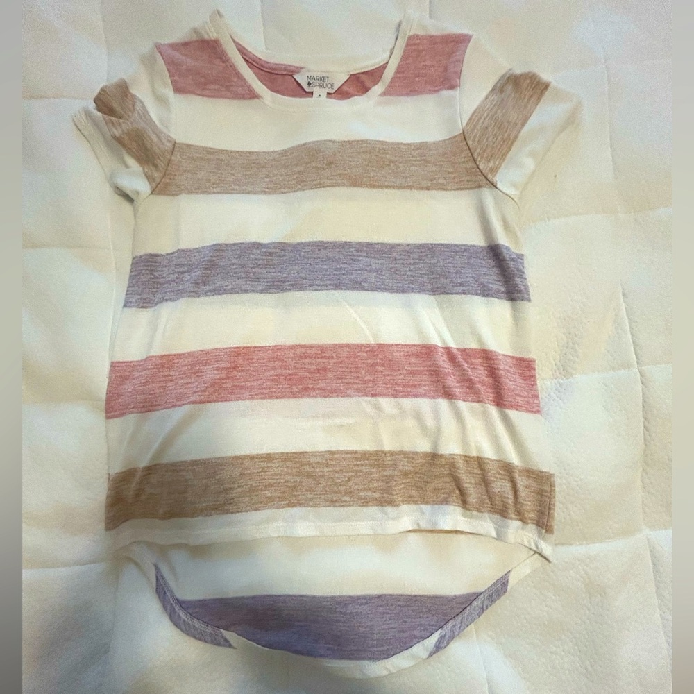 Striped, short sleeved shirt